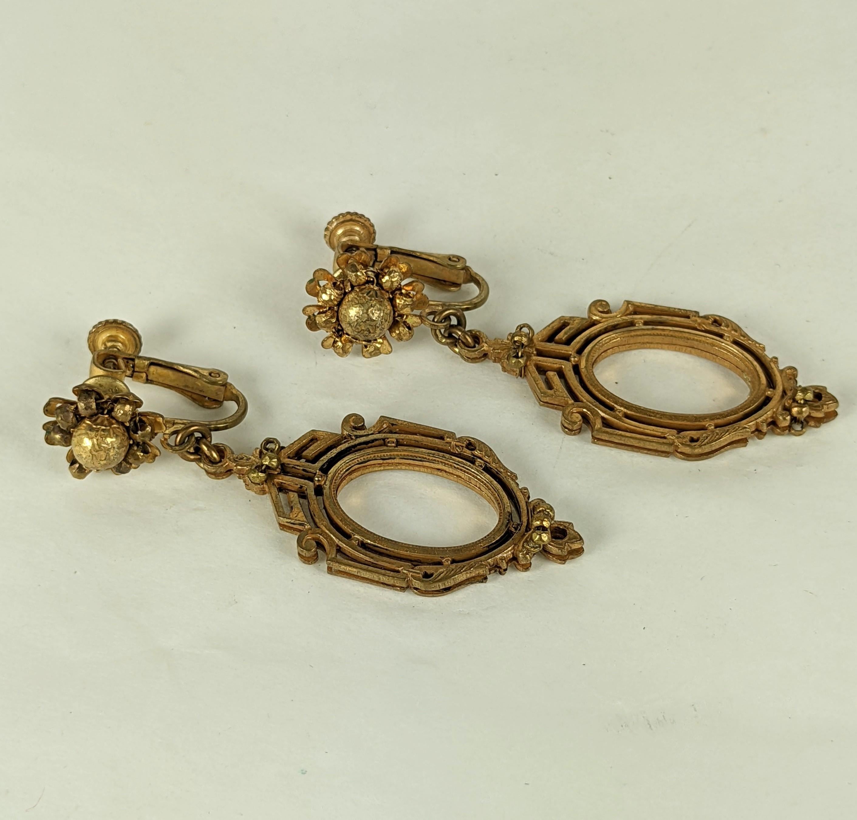 Miriam Haskell Renaissance Revival Ear Clips For Sale 1