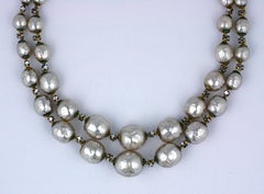 Miriam Haskell Rose Montee and Graduated Pearl Necklace