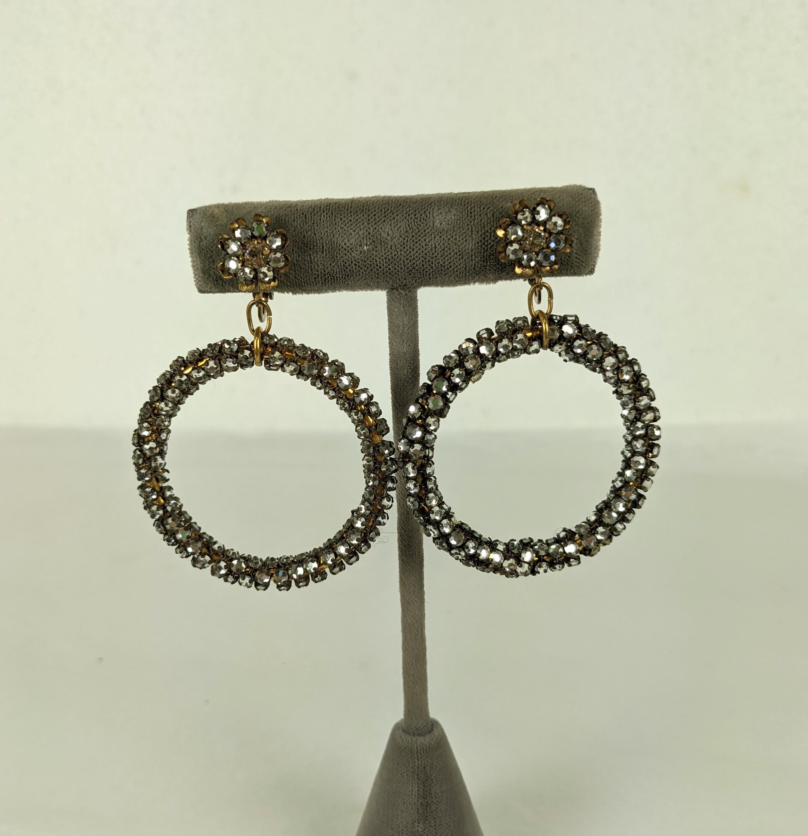 Miriam Haskell Rose Montee Hoop Earrings For Sale 2