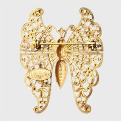 Miriam Haskell Russische vergoldete verzierte Schmetterlingsbrosche