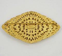 Miriam Haskell Russian Gold Plated Ornate Diamond Domes Brooch