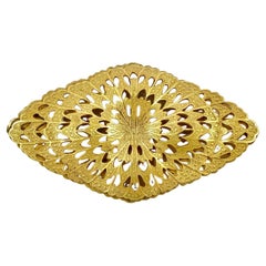 Miriam Haskell Russian Gold Plated Ornate Diamond Domes Brooch