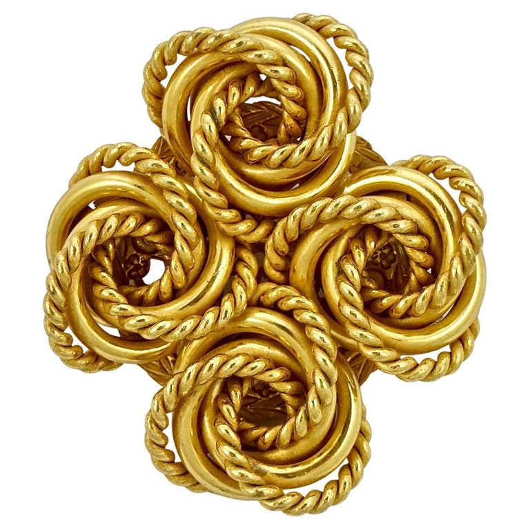 Monture Pour Broche En Métal Doré à Griffes - Pour Cabochon Ovale 40x30 Mm - Réf. CF299