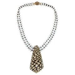 Miriam Haskell Shell & Glass Bead Necklace, 1950’s
