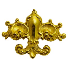 MIRIAM HASKELL signed vintage gold fleur de lis designer brooch