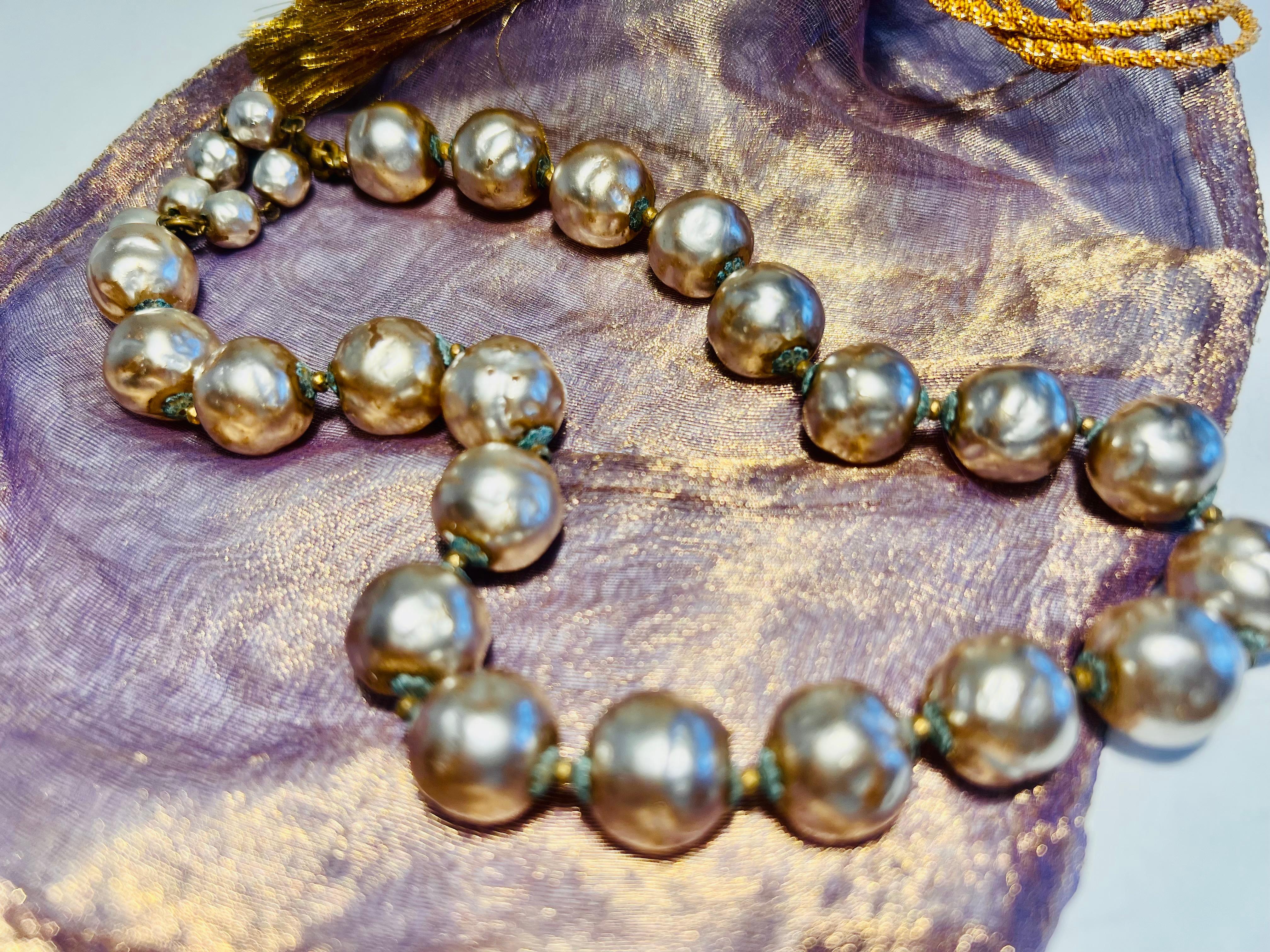 Miriam Haskell Strang mit großen Kunstbarockperlen im Angebot 4