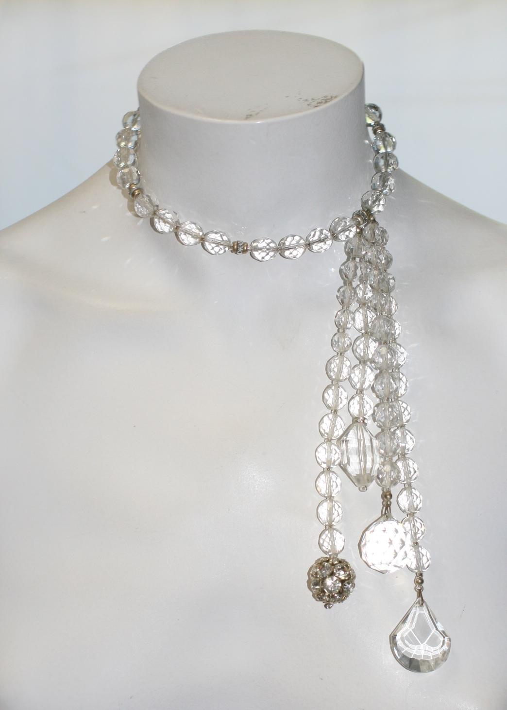 art deco crystal necklace