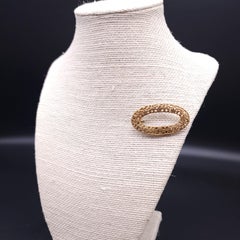 Miriam Haskell Victorian-Inspired Vintage Pin Brooch, Open Center, Gold Finish