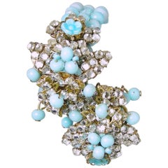 Miriam Haskell Vintage Blue Glass Wrap Around bracelet, 1930s