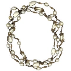 Collana lunga di perle vintage Miriam Haskell, anni '50