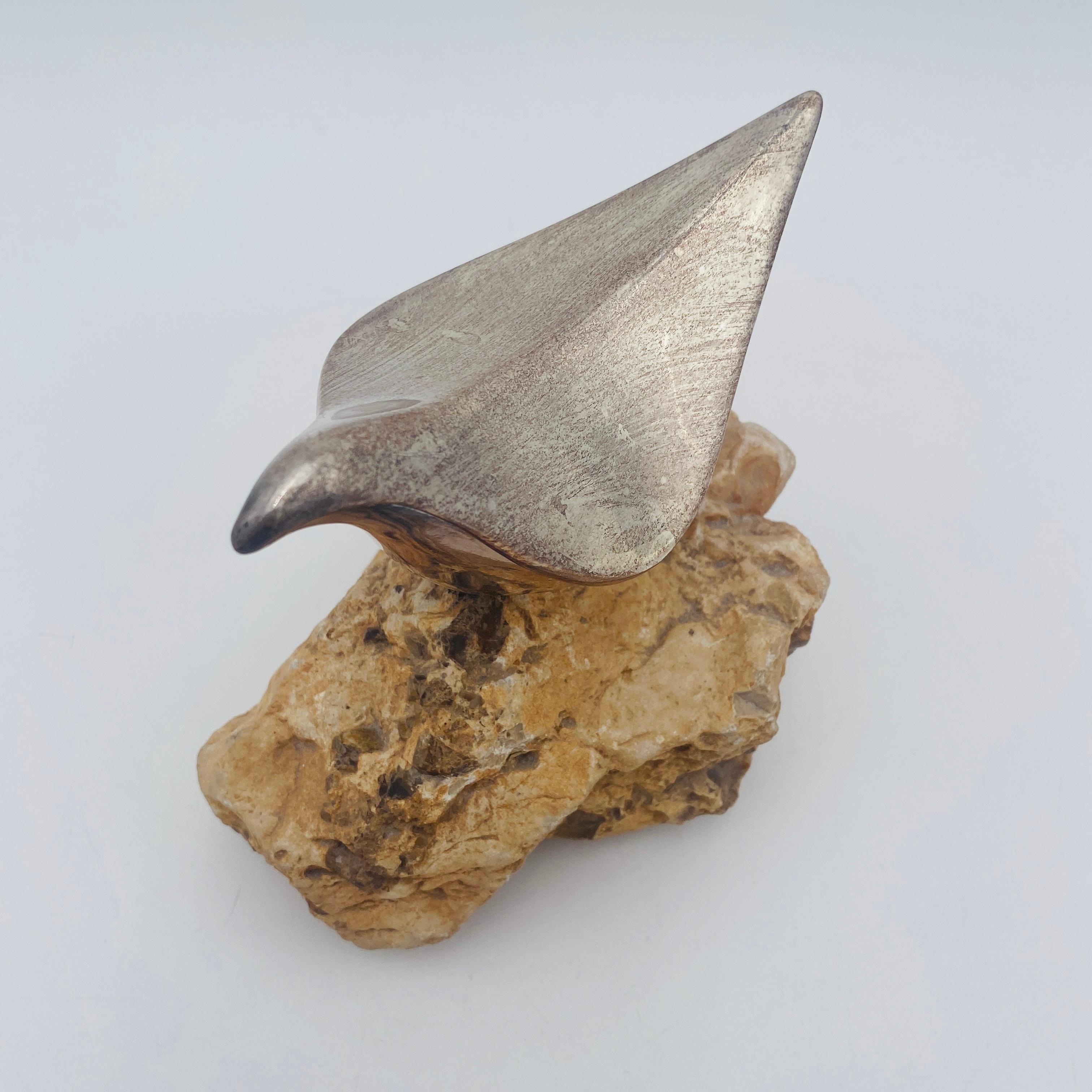 Miriam Hirszowicz M.H. 925 Silver Bird Dove Abstract Sculpture For Sale 5