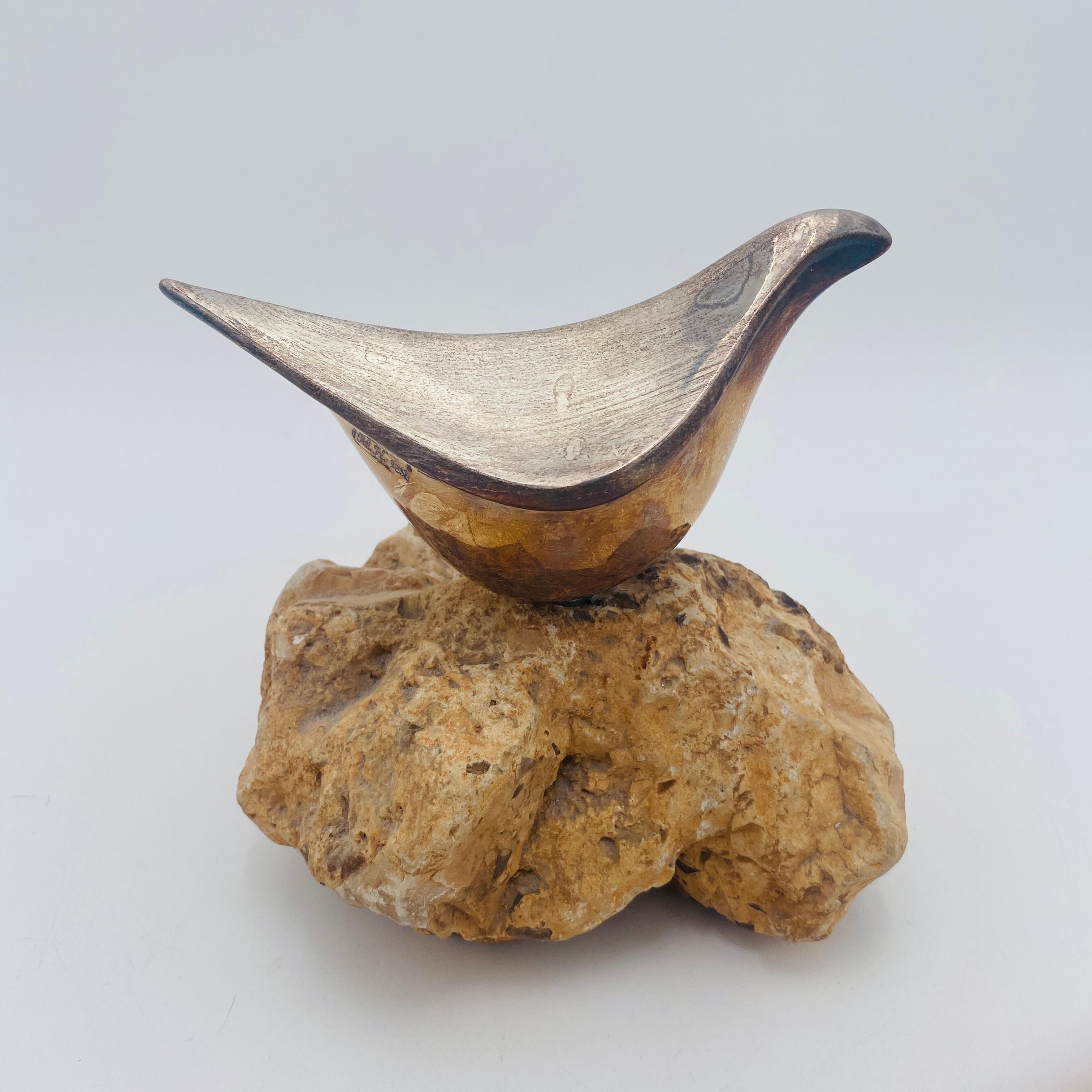 Miriam Hirszowicz M.H. 925 Silver Bird Dove Abstract Sculpture For Sale 7