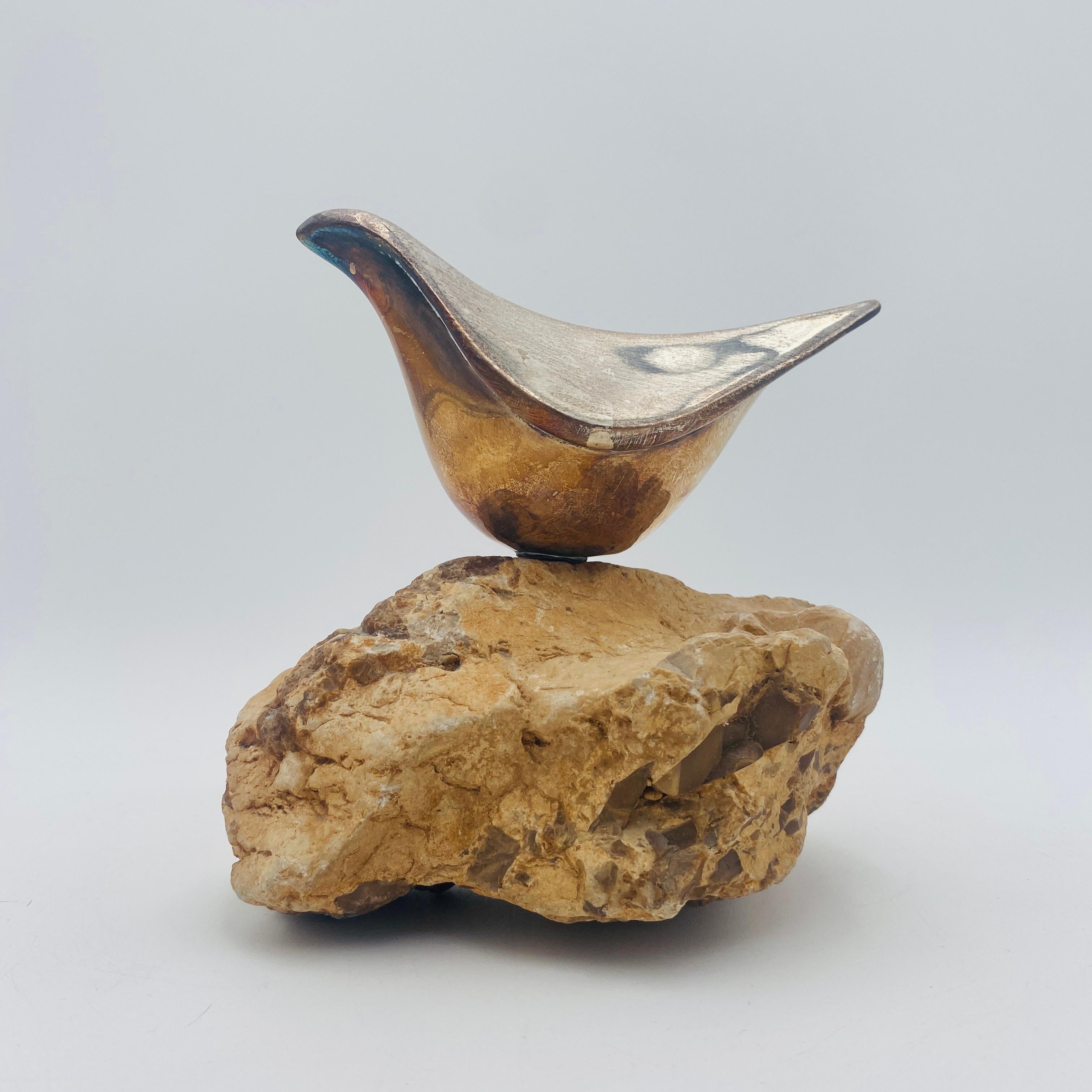 Miriam Hirszowicz M.H. 925 Silver Bird Dove Abstract Sculpture For Sale 4