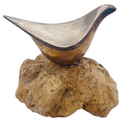Miriam Hirszowicz M.H. Escultura abstracta de plata 925 Paloma pájaro