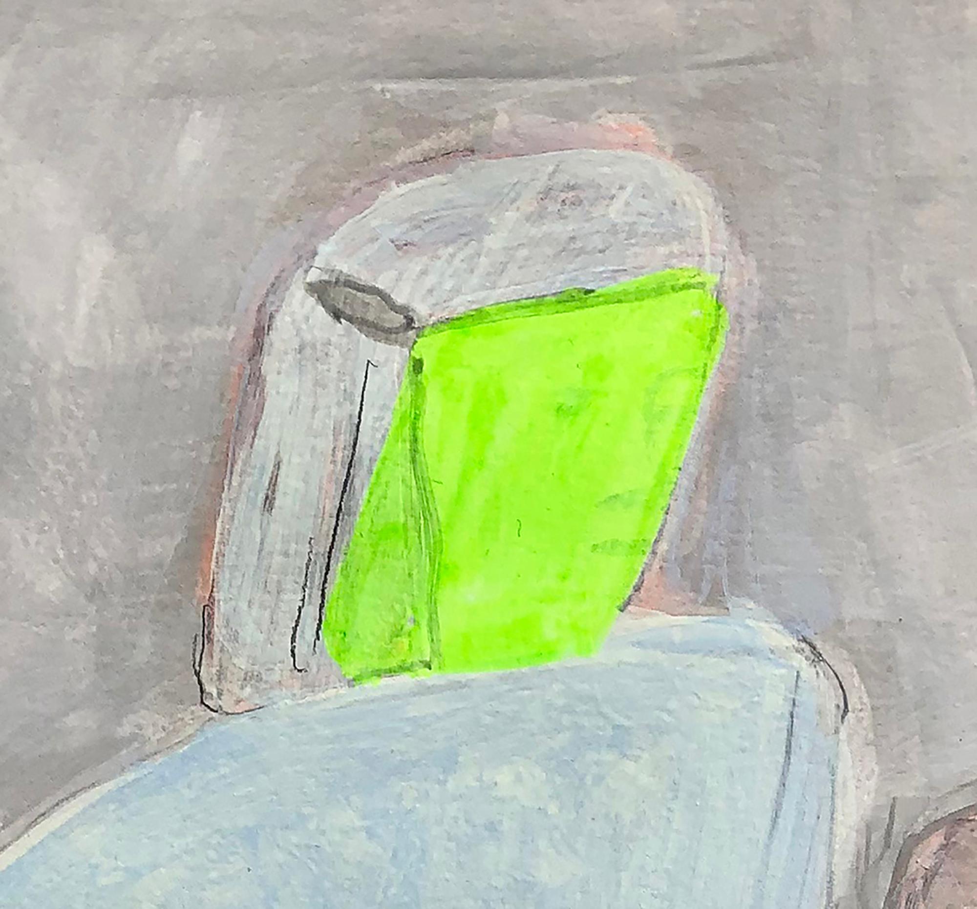 Mädchen mit grünen Schuhen – Painting von Miriam Hitchcock
