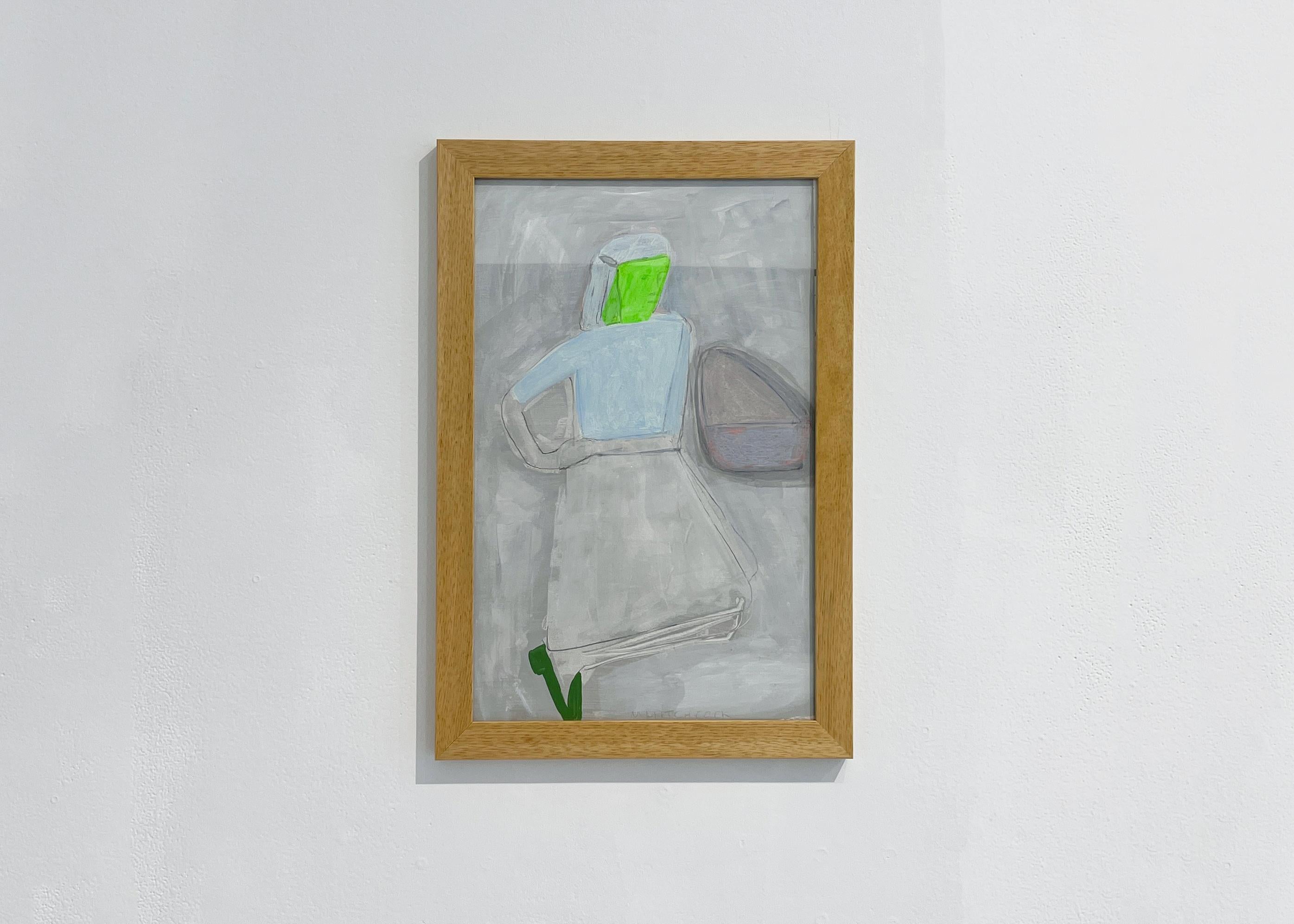 Girl with Green Shoes - Contemporary Painting by Miriam Hitchcock