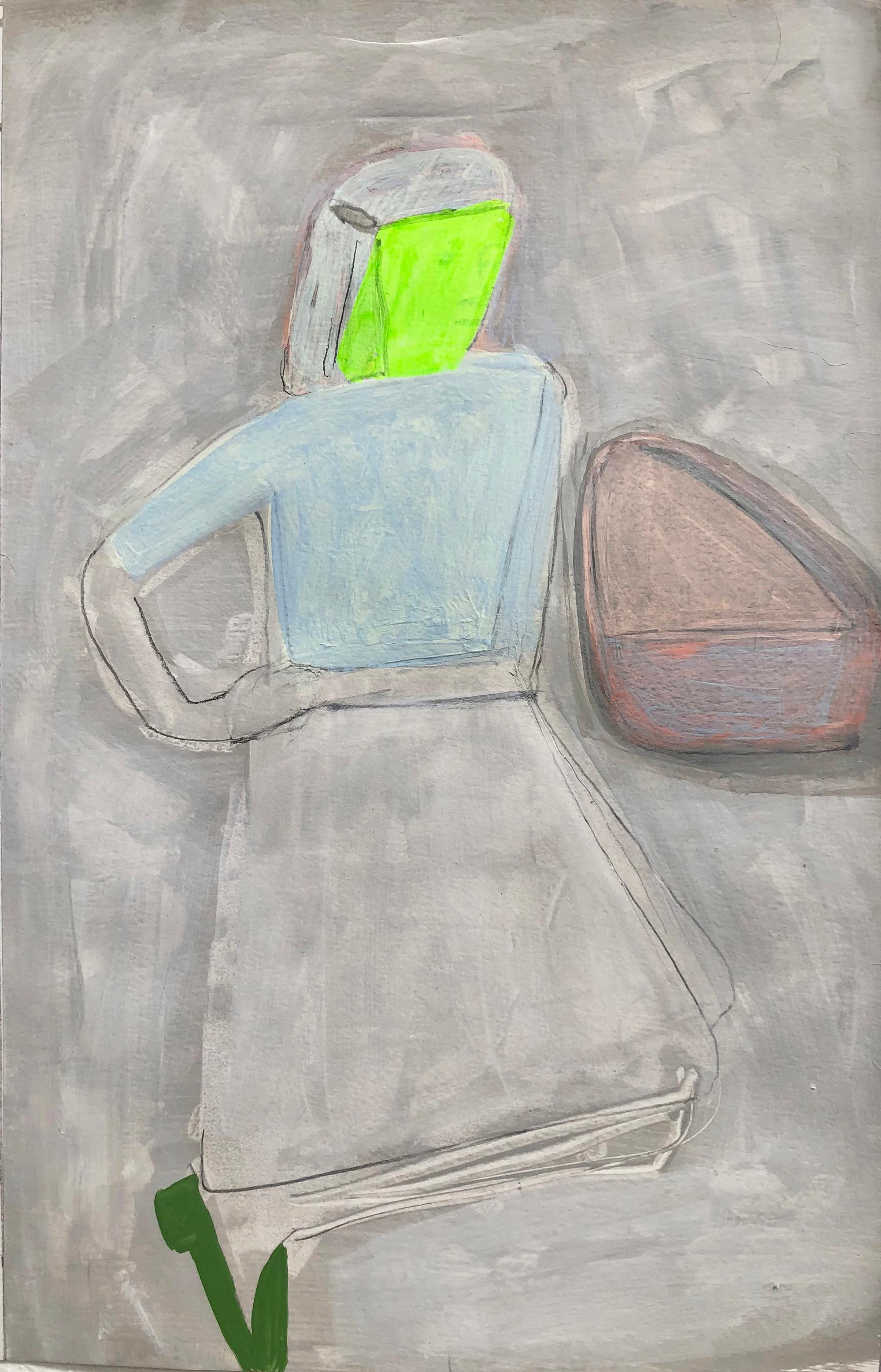Miriam Hitchcock Figurative Painting - Girl with Green Shoes