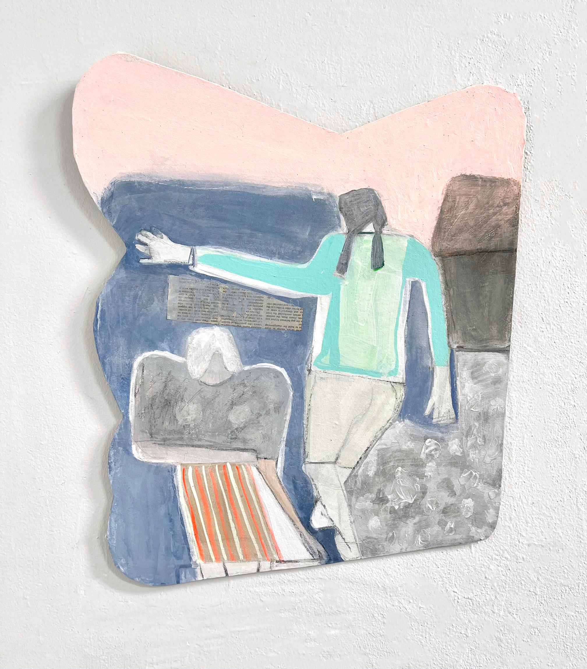 Landscape Painting di Miriam Hitchcock - Due figure (Gonna a righe)