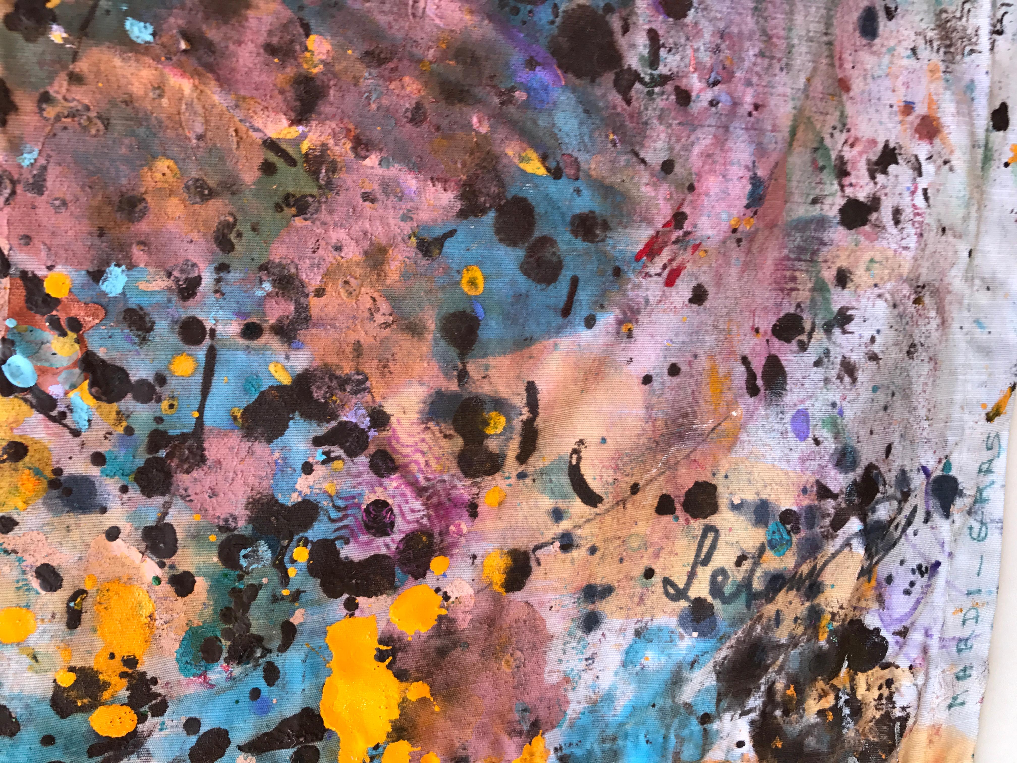Mardi Gras, dipinto a tecnica mista firmato e unico nel suo genere - Mixed Media Art Astratto di Miriam LaTour Shapiro