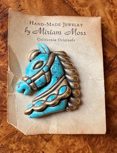 Miriam Moss Art Pottery Horse Brooch Pin Mid-Century Modern California Art