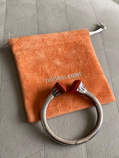 Miriam Salat Addiction Sterling Silver Wine Bangle with White Topaz