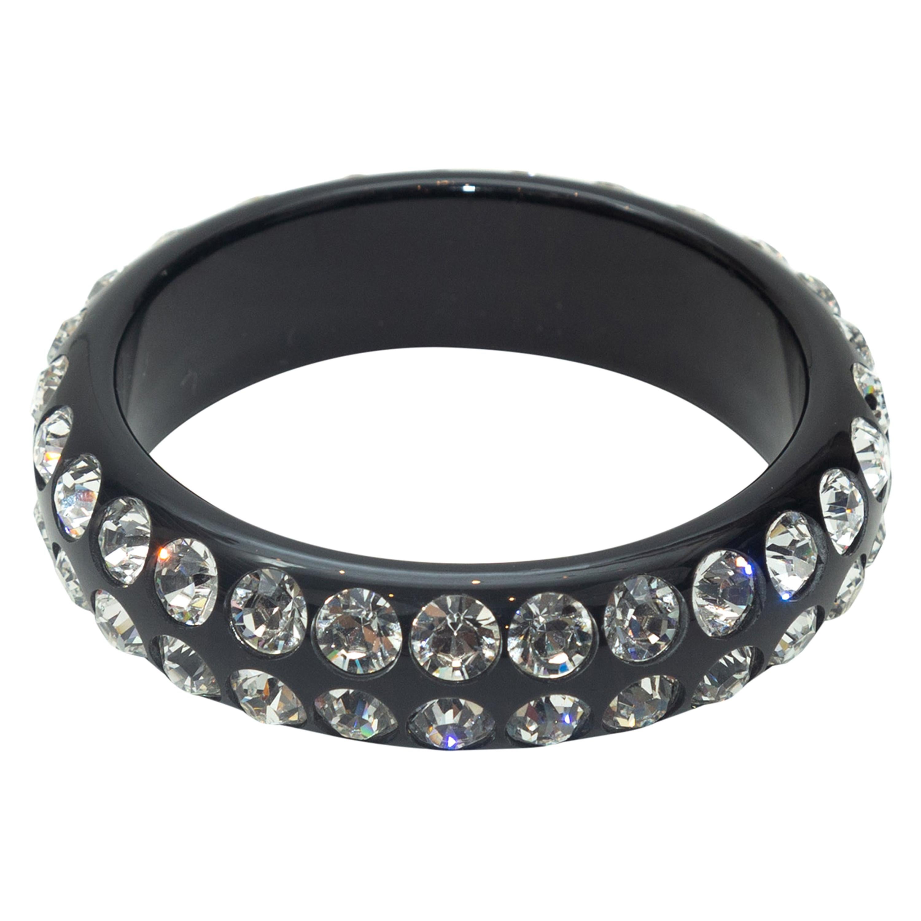 Miriam Salat Black Rhinestone Bangle