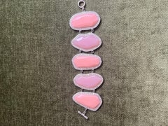 Miriam Salat Candy Lilac Resin with White Topaz and Sterling Silver, Link Cuff