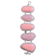 Miriam Salat Candy Lilac Resin with White Topaz and Sterling Silver, Link Cuff