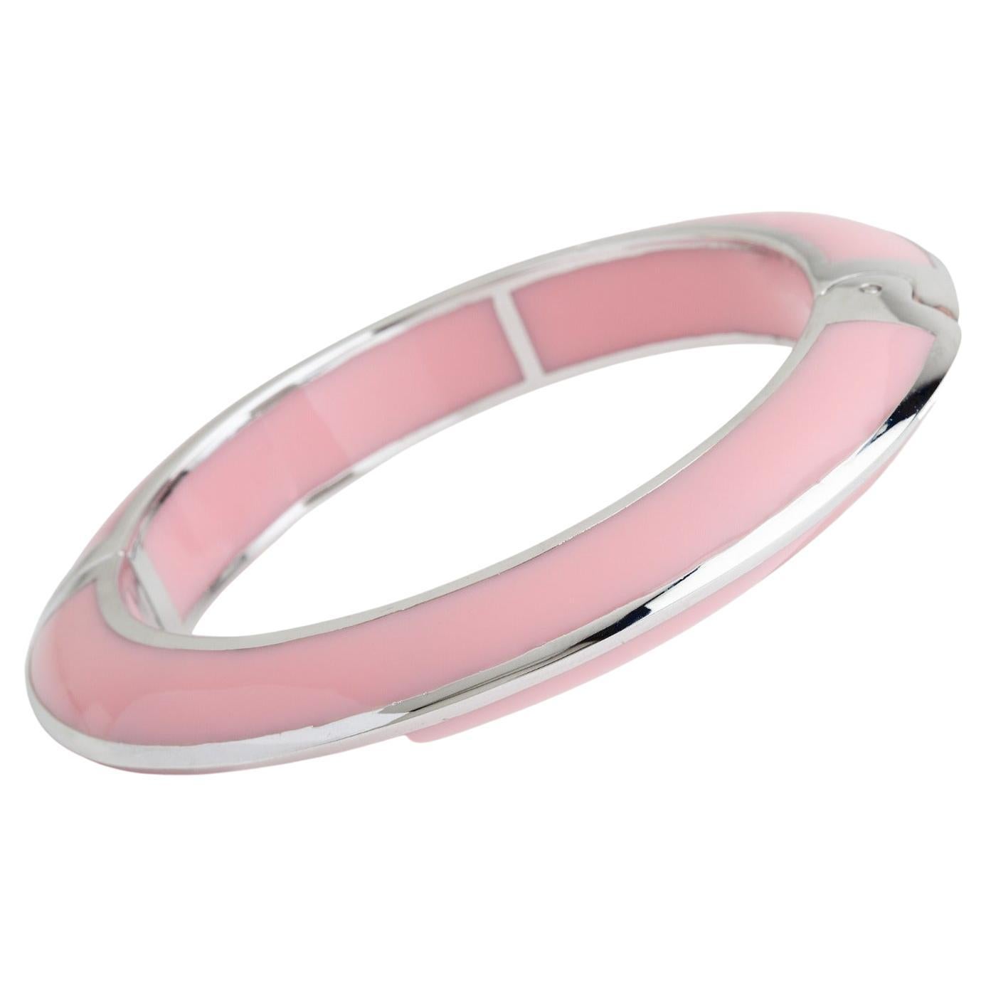 Miriam Salat Candy Pink Sterling Silver Resin bangle  For Sale