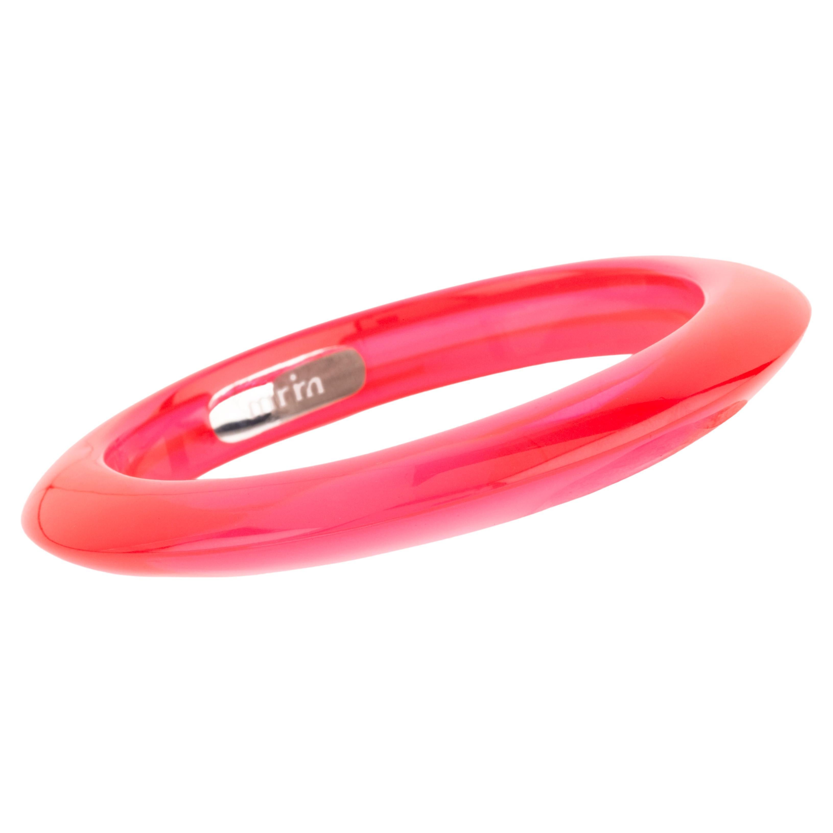 Miriam Salat Candy Translucent Resin and Sterling Silver summer bangle  For Sale