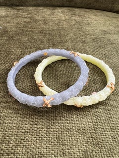 Miriam Salat Brazaletes de pájaro Art Nou en resina y oro de 18 quilates, plata