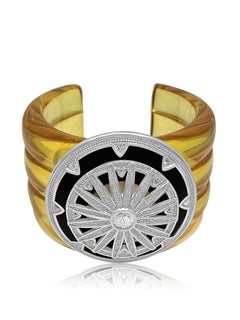 Miriam Salat 'MIRIM' Art Deco Cuff Set In Sterling Silver & White Topaz