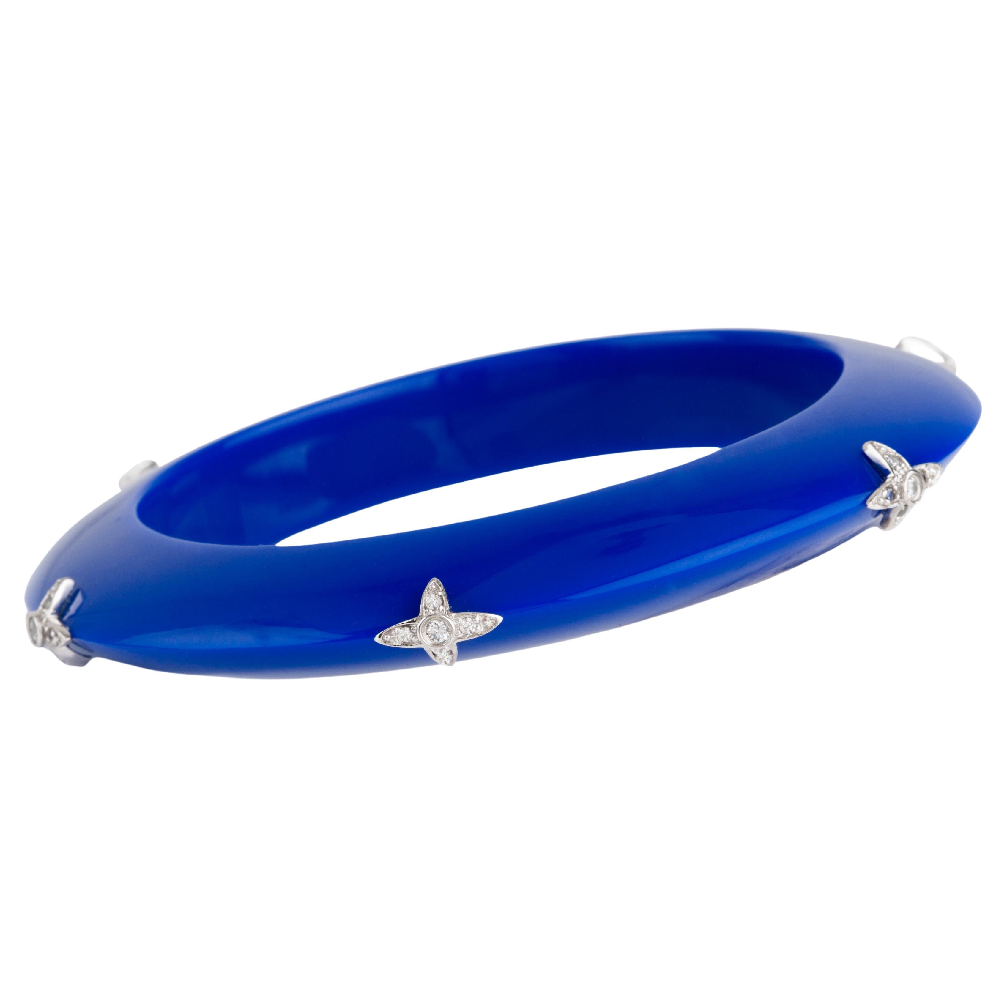 Miriam Salat Navy Blue Sterling Silver Star Bangle