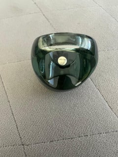 Miriam Salat “St Tropez” multi color translucent Resin & White Topaz Ring