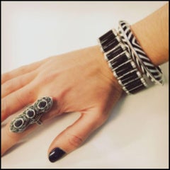 Miriam Salat Bague Triple Noir Deco