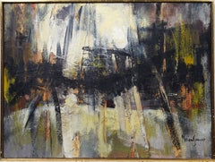 Signed Female Artist Abstract Expressionist Original Large Framed Oil Painting