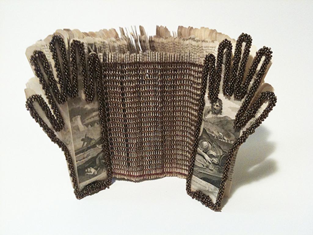 "Hands of Josephus IV", Unique Artist Book Sculpture - Mixed Media Art by Miriam Schaer