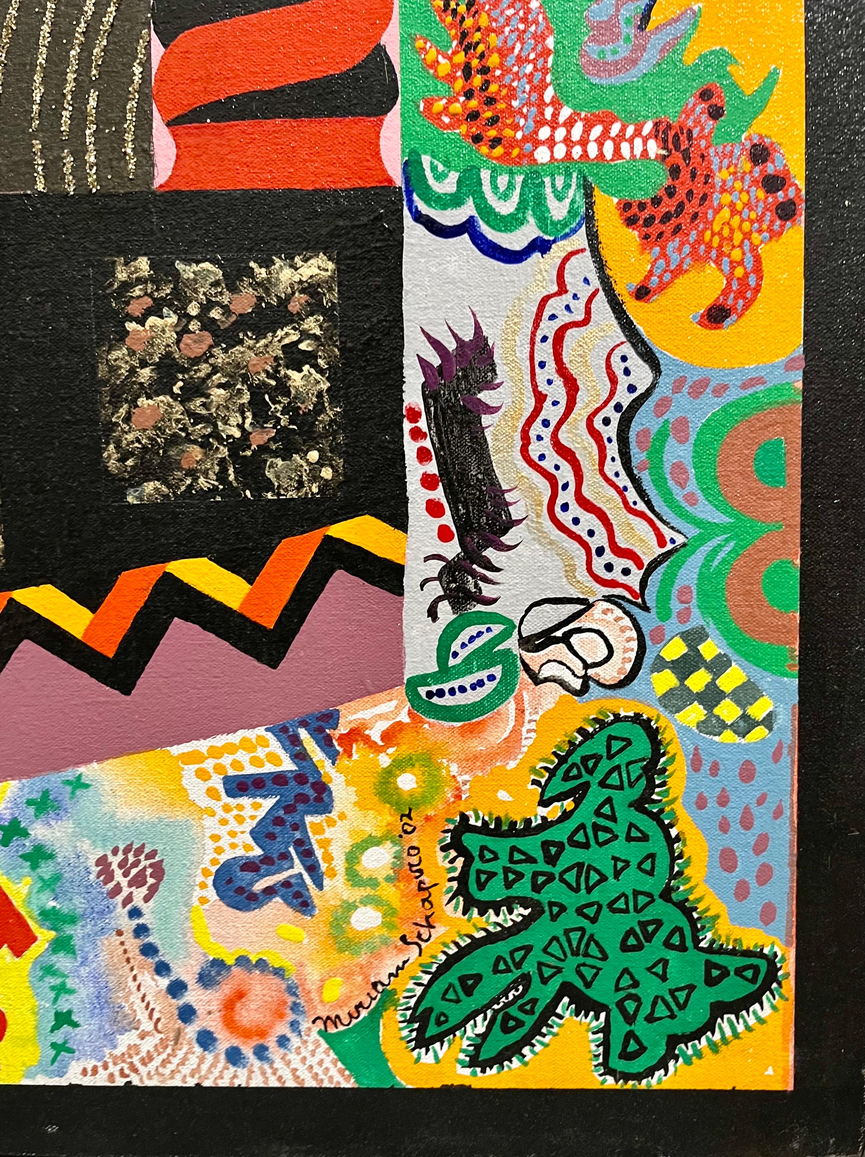 Große gemischte Medien Collage Malerei Great Jewish Feminist Artist Miriam Schapiro im Angebot 5