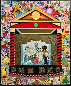 Large Mixed Media Collage Painting Great Jewish Feminist Artist Miriam Schapiro