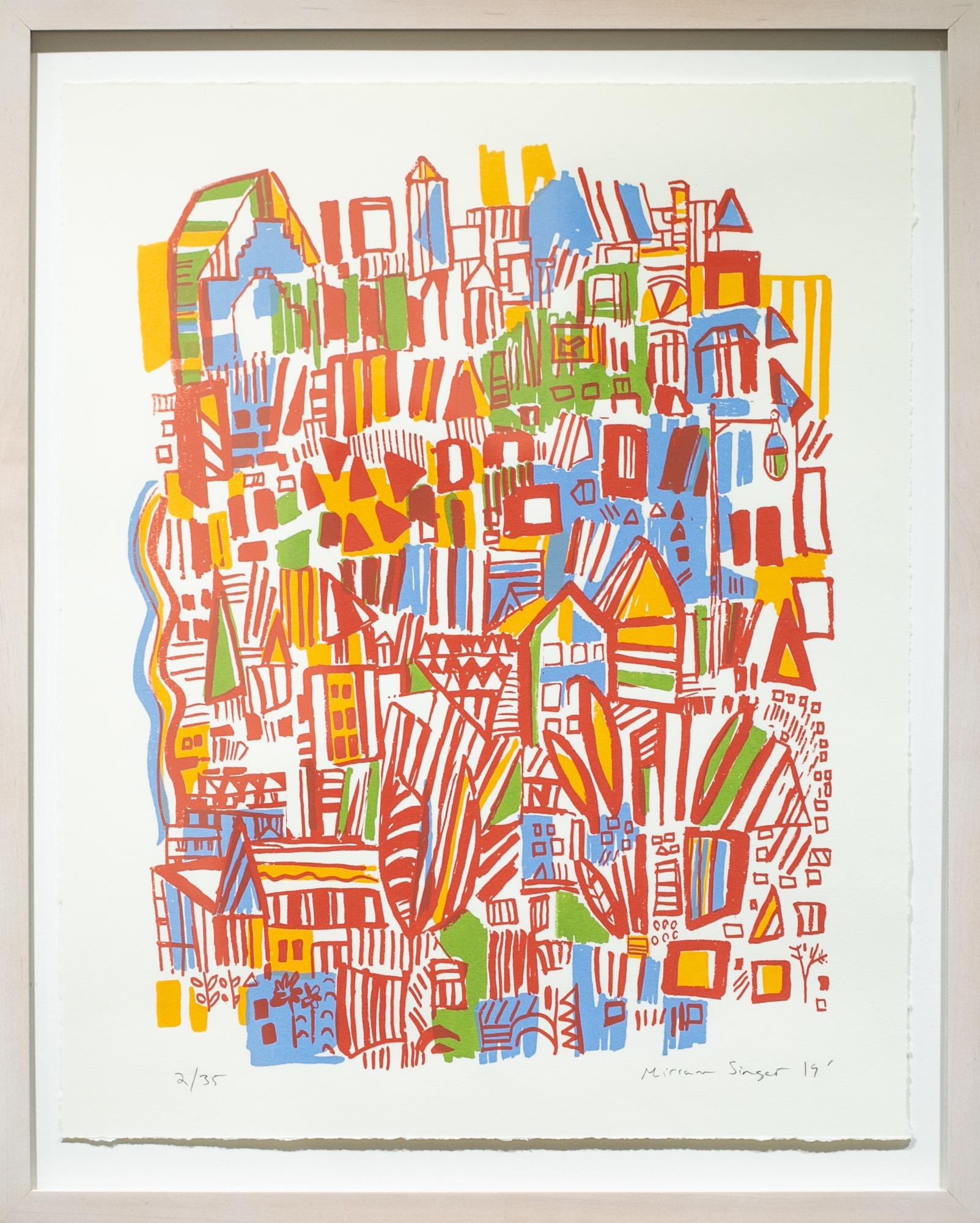 « Road Runner 7 », sérigraphie abstraite, orange, jaune, vert, bleu en vente 4