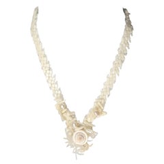 Miriam Haskell 1926-1929 Shell Glass FauxPearl Crystal Silver Art Deco Sautoir