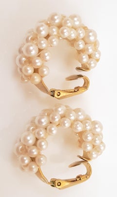 MiriamHaskell 1940s FrankHess Orecchini a clip con perle finte in oro giallo