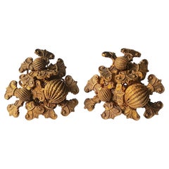 Miriam Haskell 1940s Earliest Signature RussianGilt Brass FleurDeLis Earrings