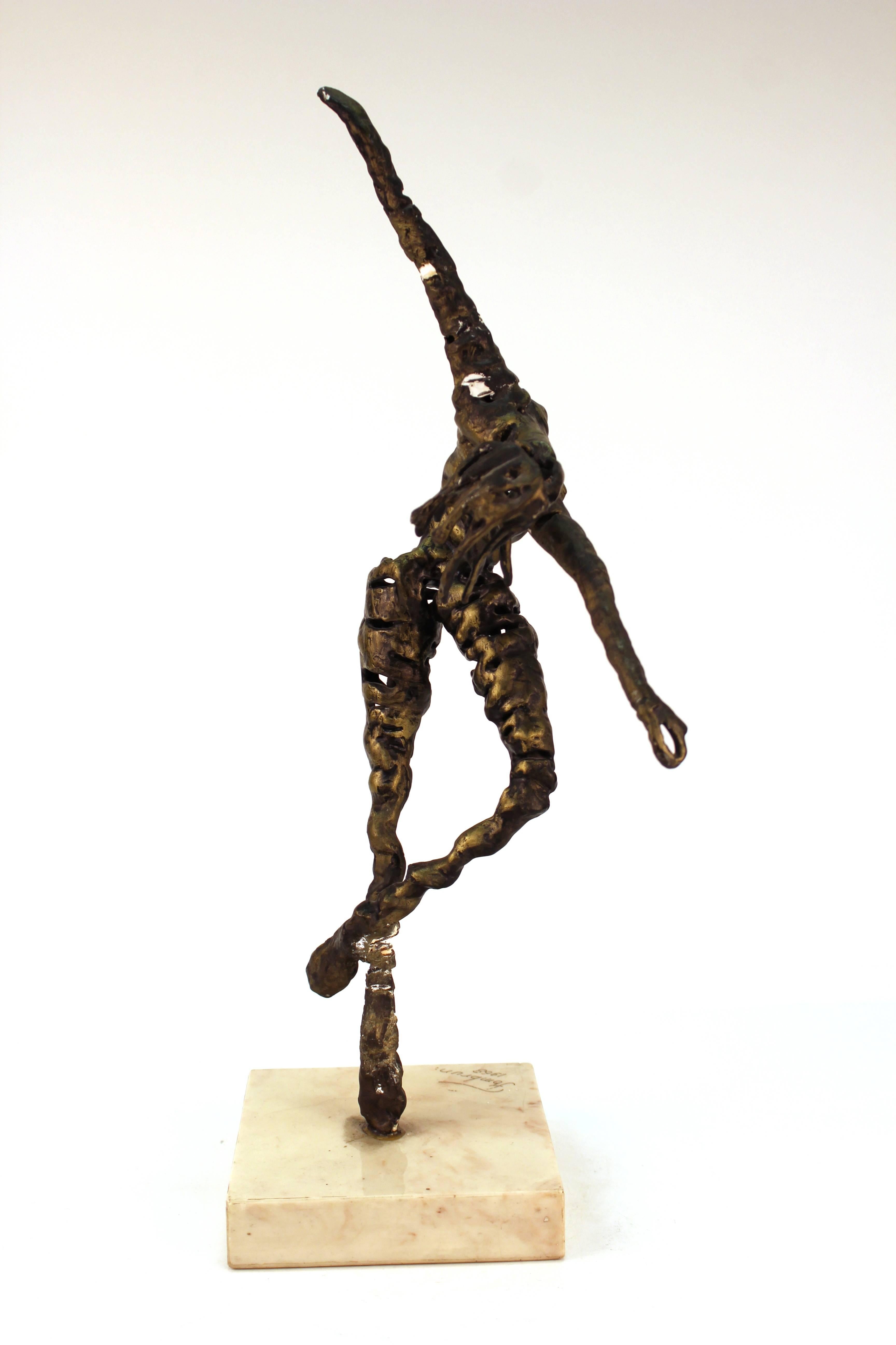 20th Century Mirielle Fombrun Abstract Figure of a Dancer on Cast Stone Base
