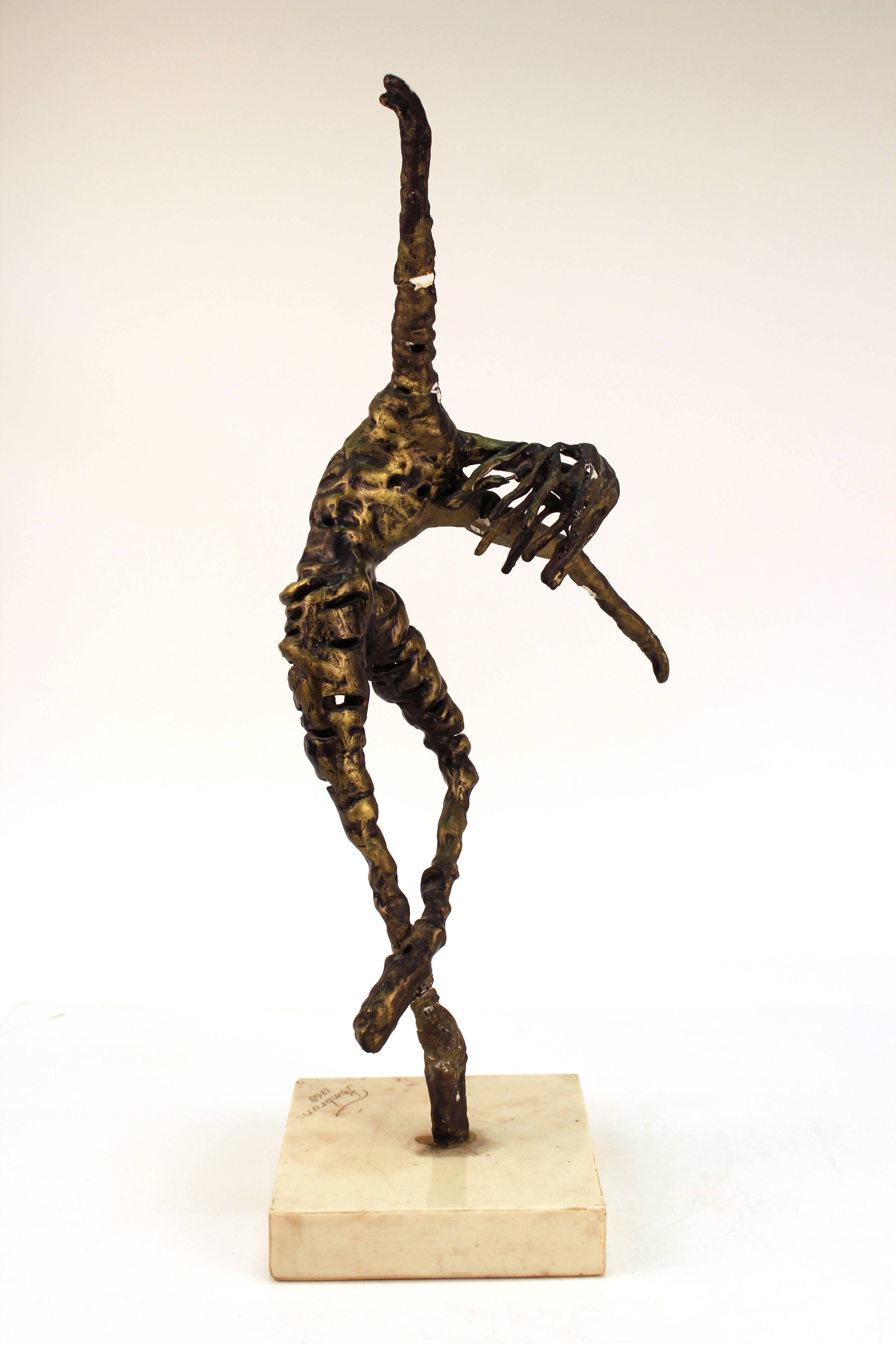 Mirielle Fombrun Abstract Figure of a Dancer on Cast Stone Base 1