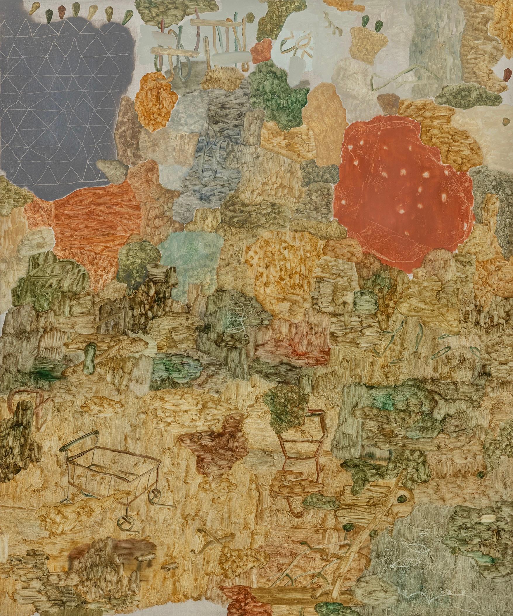 ABSTRACT Mirko Baricchi Oil Gestural Landscapes Flora Earth Tones Mixed media For Sale 1