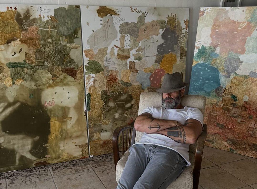 ABSTRACT Mirko Baricchi Oil Gestural Landscapes Flora Earth Tones Mixed media For Sale 5