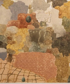 Peinture à l
huile abstraite de Mirko Baricchi - Composition contemporaine de champs de couleurs