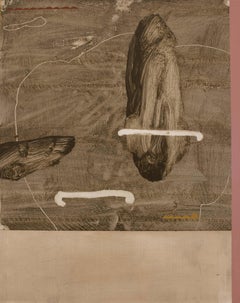 Abstraktes Ölgemälde von Mirko Baricchi - Minimale zeitgenössische Komposition