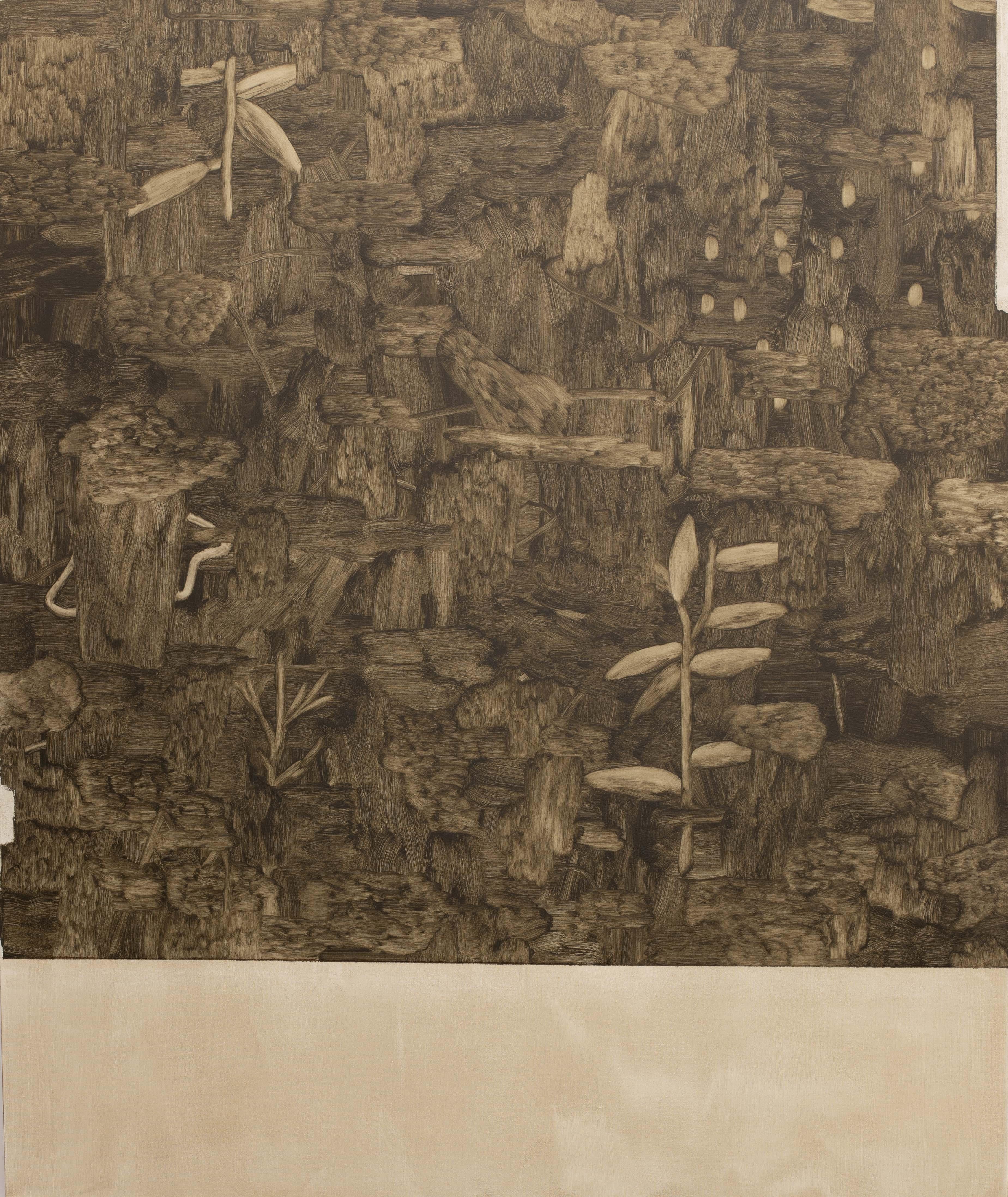 Abstract Oil Painting by Mirko Baricchi – Minimal Contemporary Composition